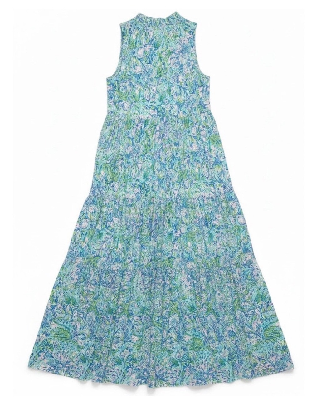 Lilly Pulitzer Malone Maxi Dress XL Blue Soleil It To Me NWT Tiered Floral - Picture 2 of 6
